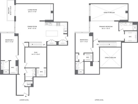 Floor plan for 3 beds, 4 baths, 2341 sqft